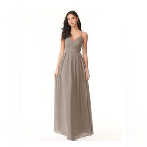 Azazie Crystal Taupe bridesmaids dress
